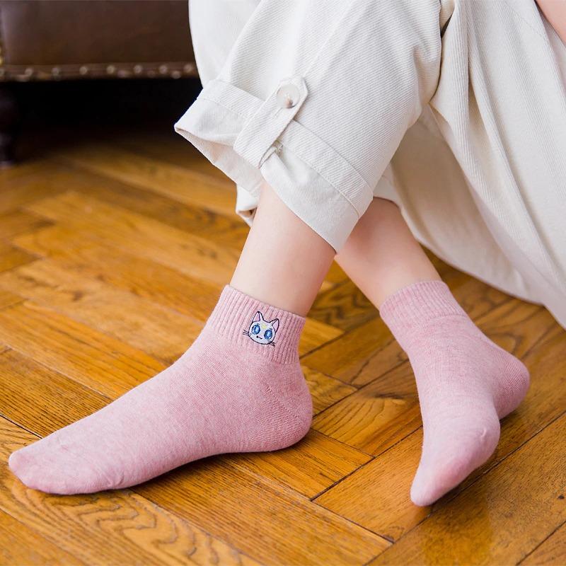 Quirky Cotton Ankle Socks - Pair of 5 - Image 3