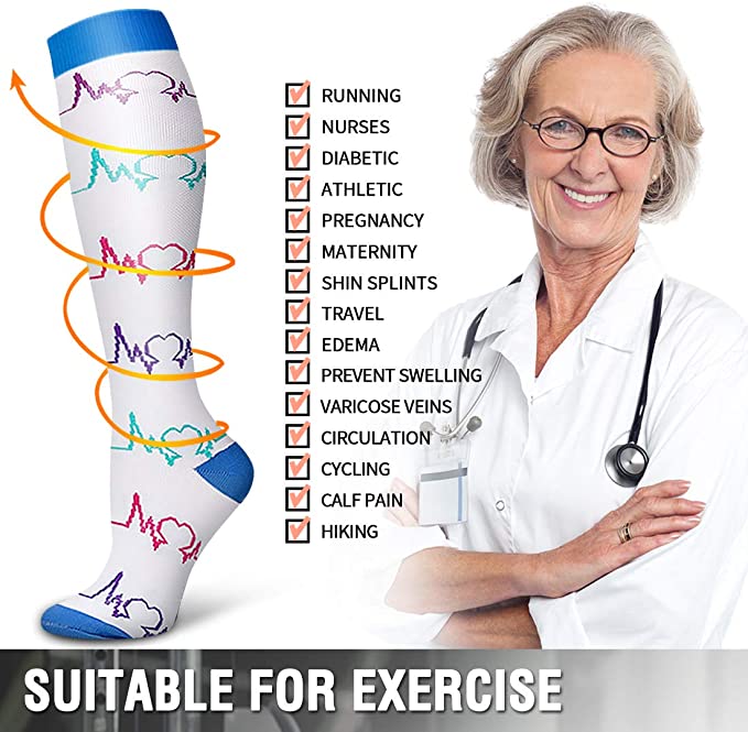 Unisex Compression Socks (5 Pairs) -15-20 mmHg - Image 4